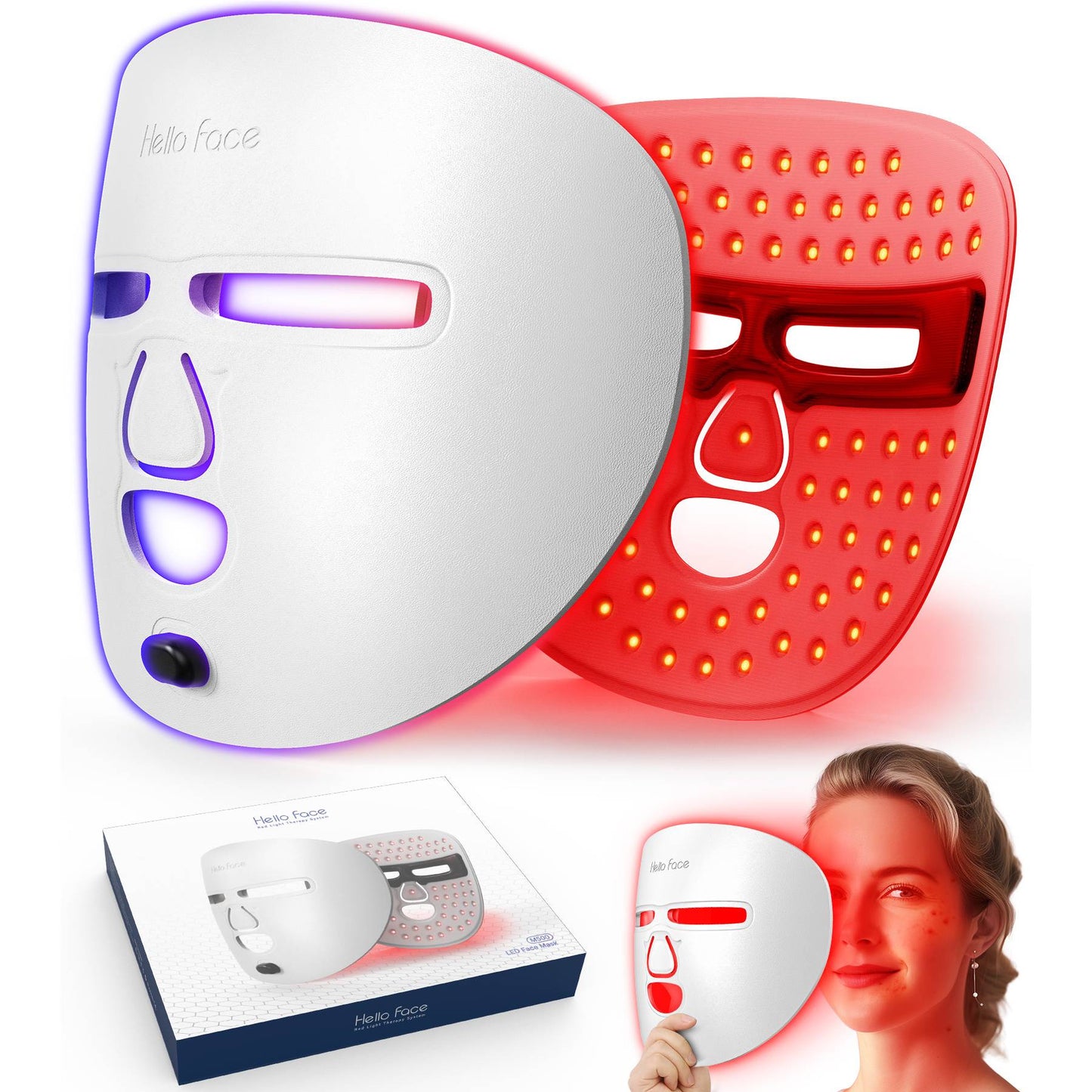 LED Red Light Therapy Face Mask — Skin Rejuvenation & Anti-Aging Treatment