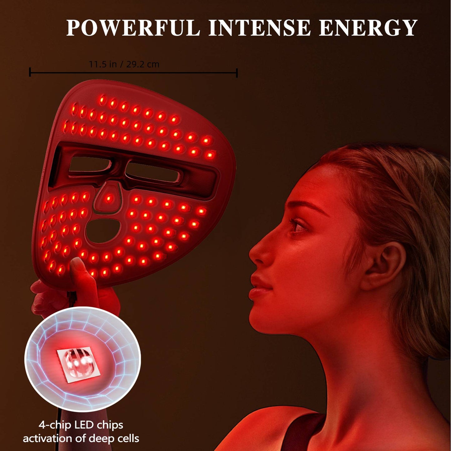 LED Red Light Therapy Face Mask — Skin Rejuvenation & Anti-Aging Treatment
