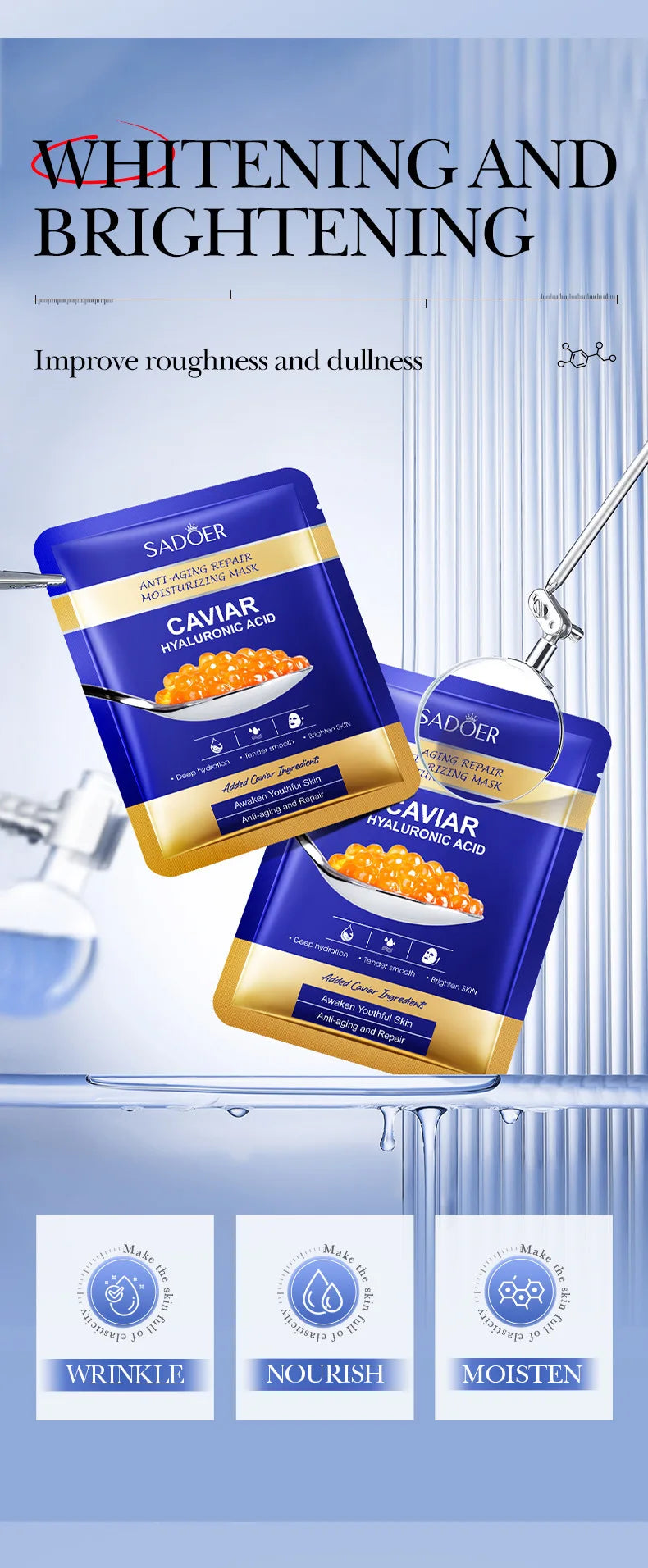 Caviar Hyaluronic Acid Hydrating Face Mask – Moisturizing & Brightening