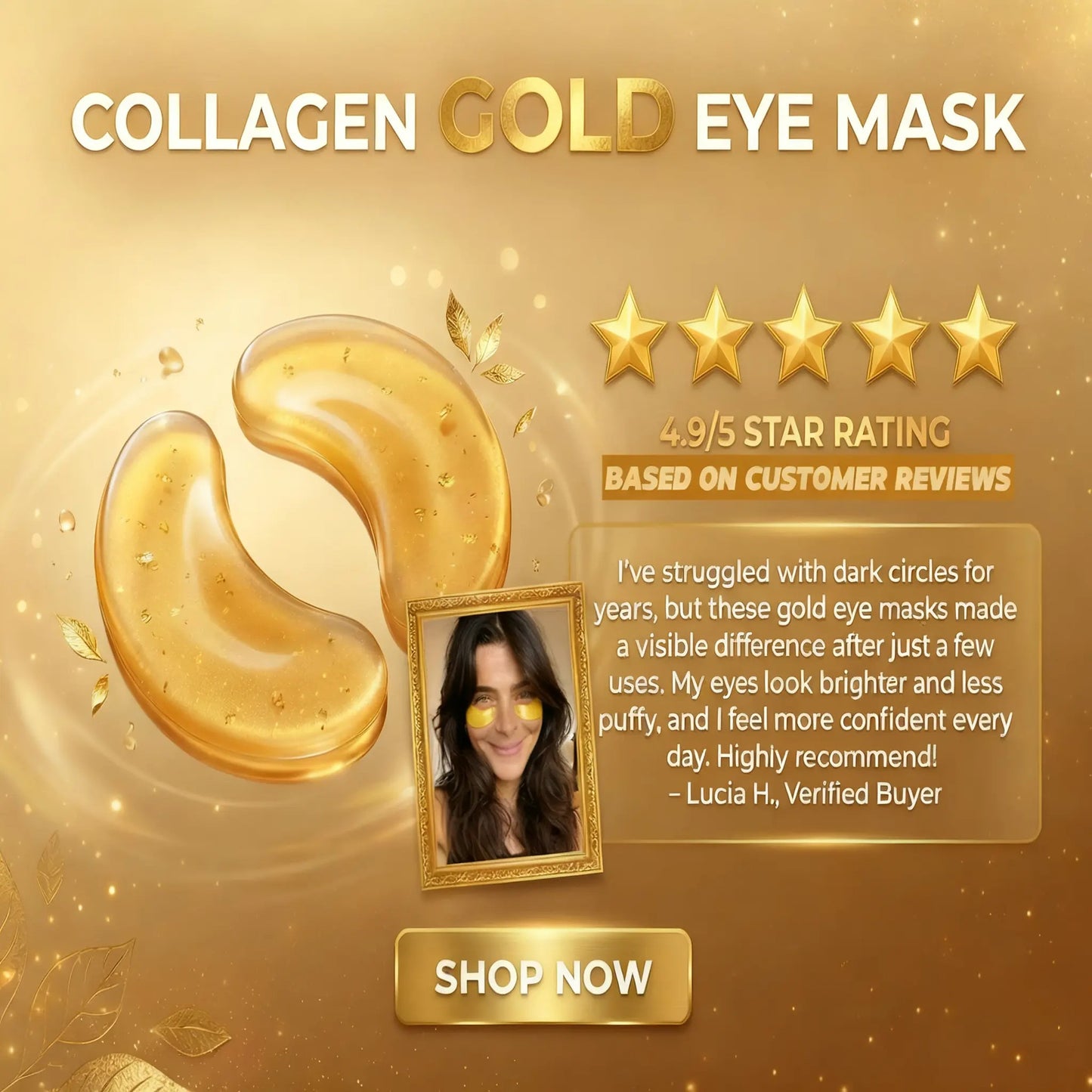12 Pair Collagen 24K Gold Eye Mask Patches For Dark Circles, Puffy Eyes, & Eye Bags
